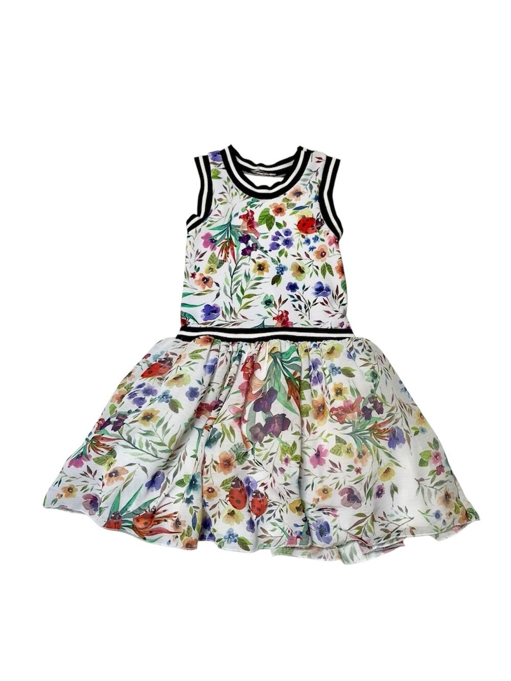 Floral Print Sleeveless Gauze Dress